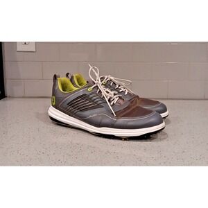 FootJoy Mens Fury Size 11.5  Gray Green Leather Mesh Spiked Golf Shoes 51102